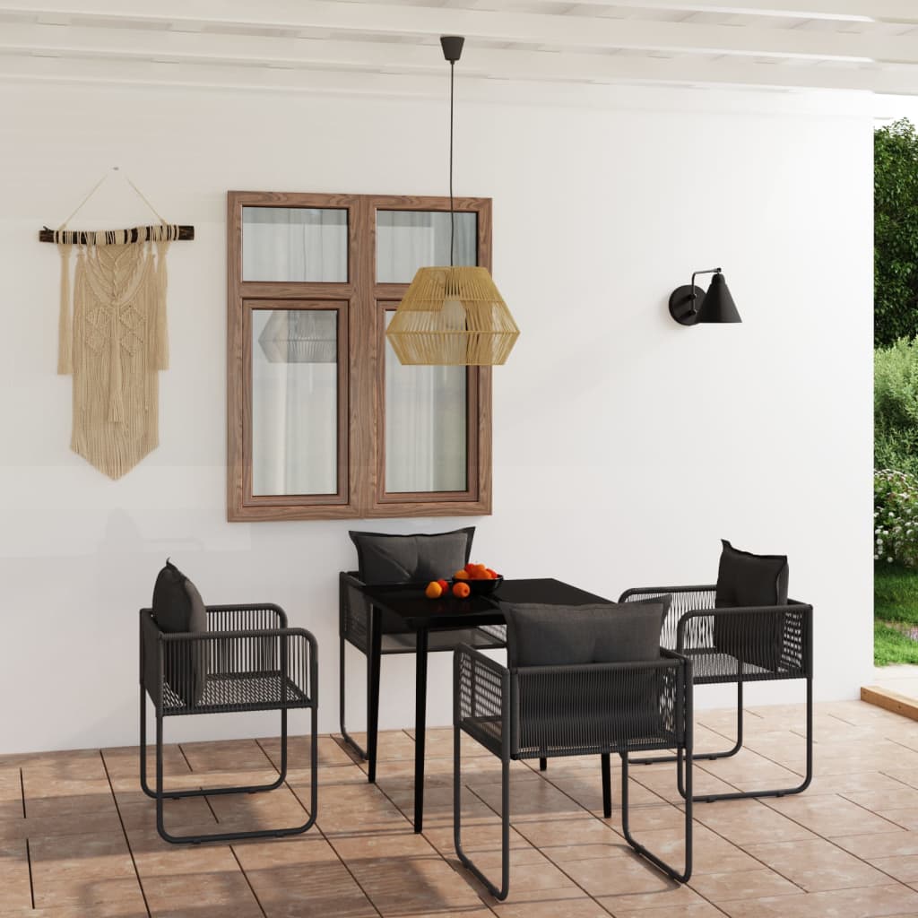 vidaXL 5-piece Outdoor Dining Set Black