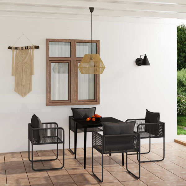 vidaXL 5-piece Outdoor Dining Set Black