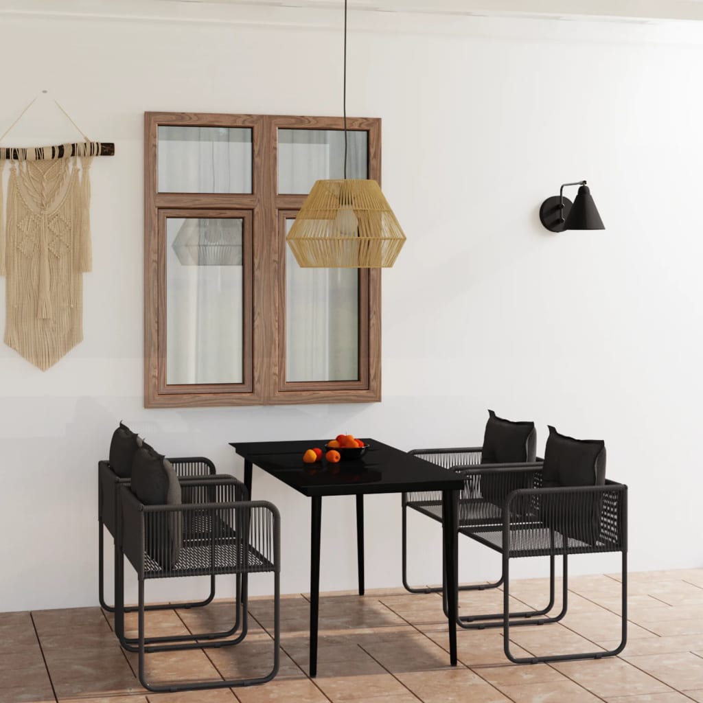 vidaXL 5-piece Outdoor Dining Set Black