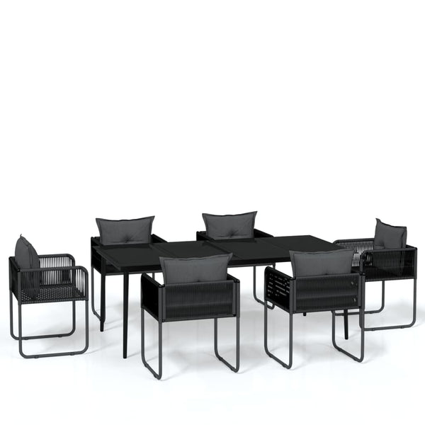 vidaXL 7-Piece Outdoor Dining Set Black
