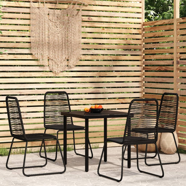 vidaXL 5-piece Outdoor Dining Set Black