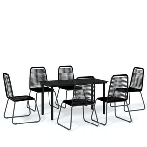 vidaXL 7-Piece Outdoor Dining Set Black