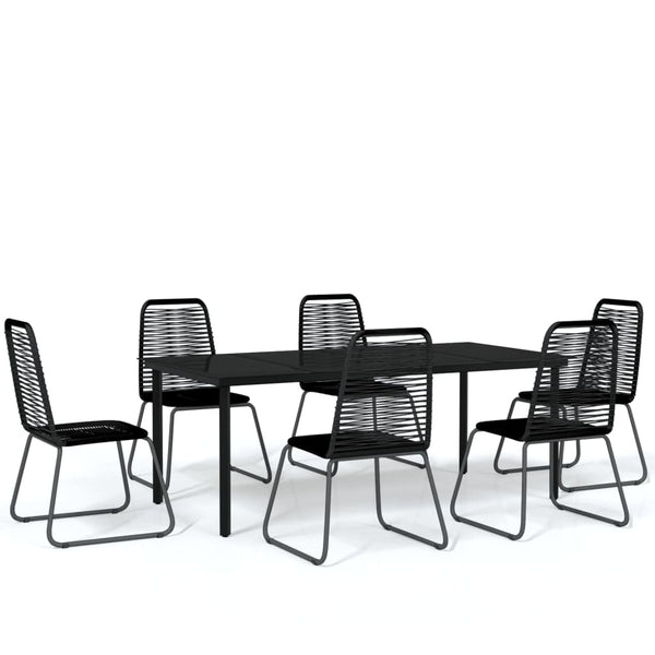vidaXL 7-Piece Outdoor Dining Set Black