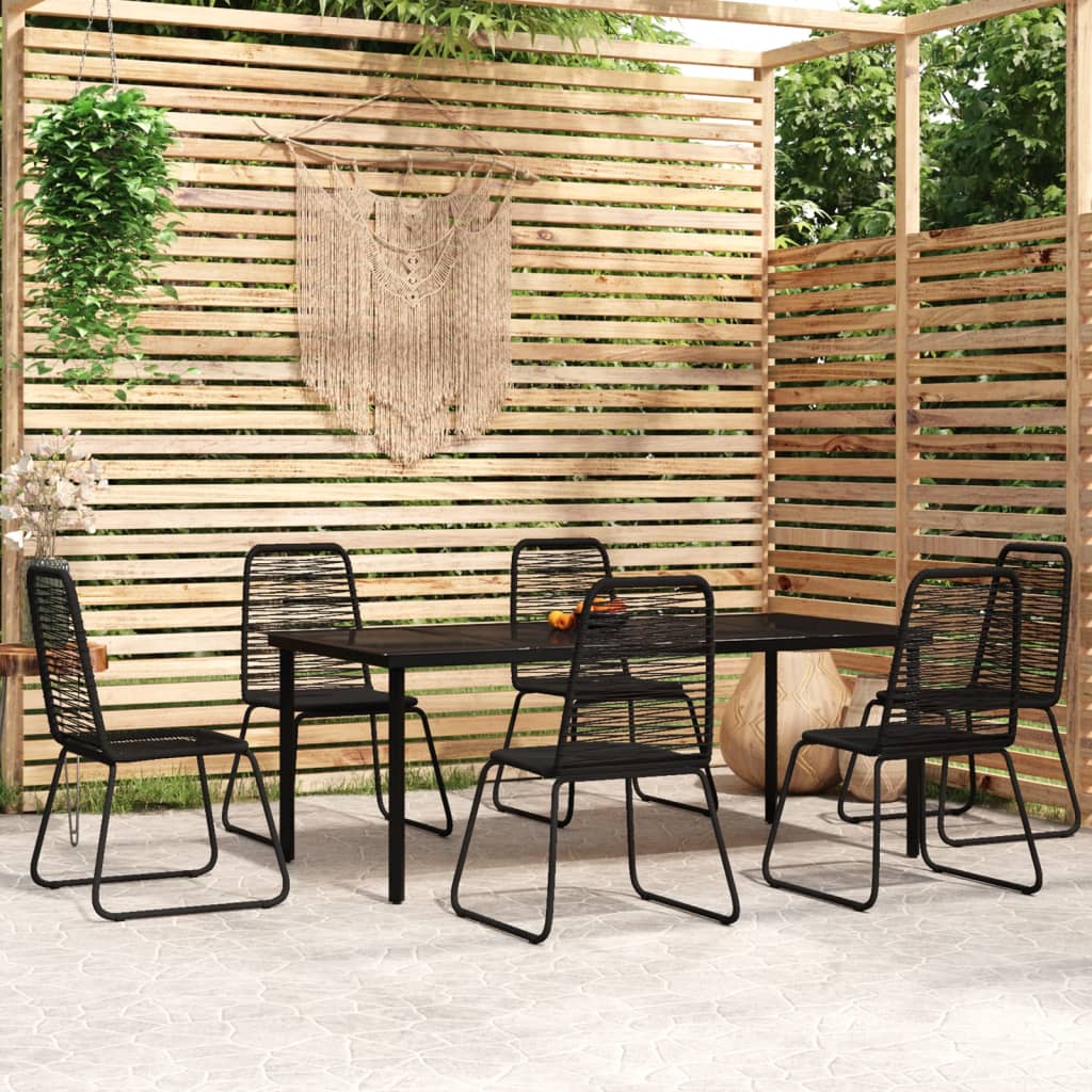 vidaXL 7-Piece Outdoor Dining Set Black
