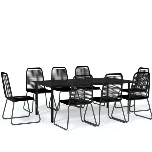 vidaXL 9-piece Garden Dining Set Black