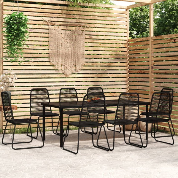 vidaXL 9-piece Garden Dining Set Black