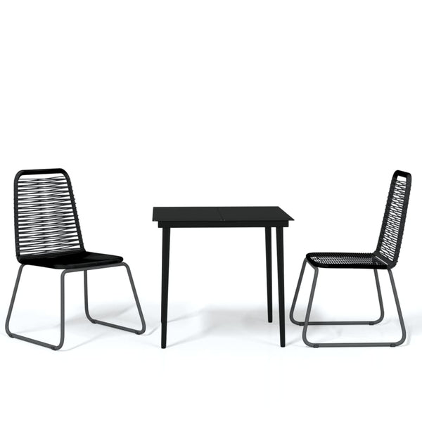 vidaXL 3-Piece Outdoor Dining Set Black