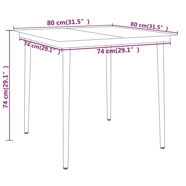 vidaXL 3-Piece Outdoor Dining Set Black