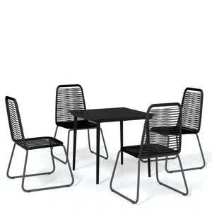 vidaXL 5-piece Outdoor Dining Set Black