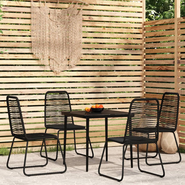 vidaXL 5-piece Outdoor Dining Set Black