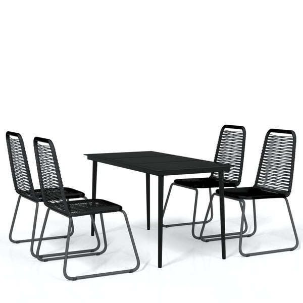 vidaXL 5-piece Outdoor Dining Set Black