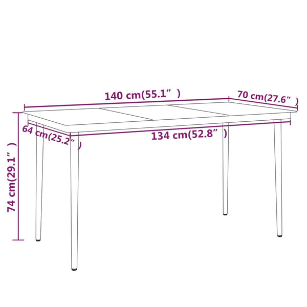 vidaXL 5-piece Outdoor Dining Set Black