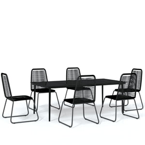 vidaXL 7-Piece Outdoor Dining Set Black