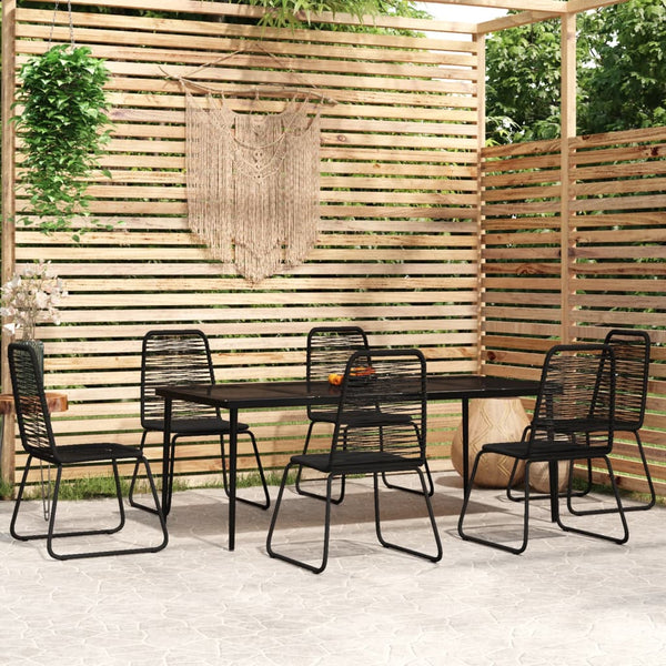 vidaXL 7-Piece Outdoor Dining Set Black