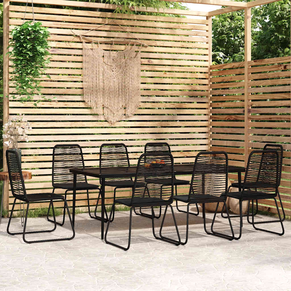 vidaXL 9-piece Garden Dining Set Black
