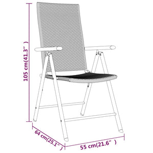 vidaXL 3-Piece Outdoor Dining Set Black
