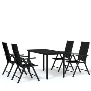 vidaXL 5-piece Outdoor Dining Set Black