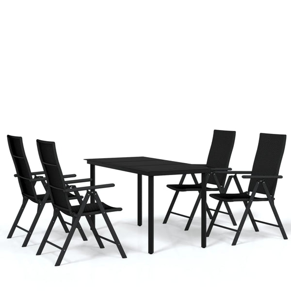 vidaXL 5-piece Outdoor Dining Set Black