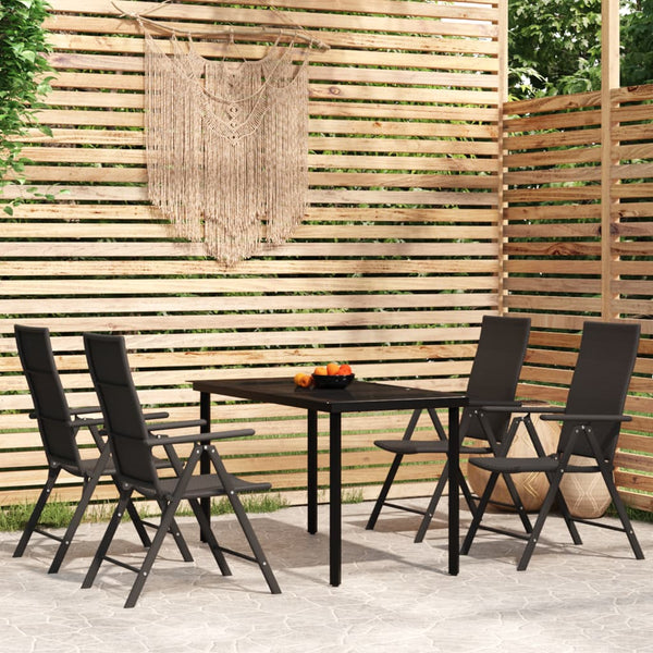 vidaXL 5-piece Outdoor Dining Set Black