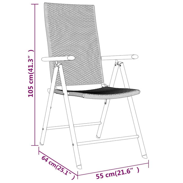 vidaXL 7-Piece Outdoor Dining Set Black