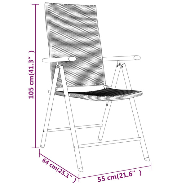vidaXL 9-piece Garden Dining Set Black