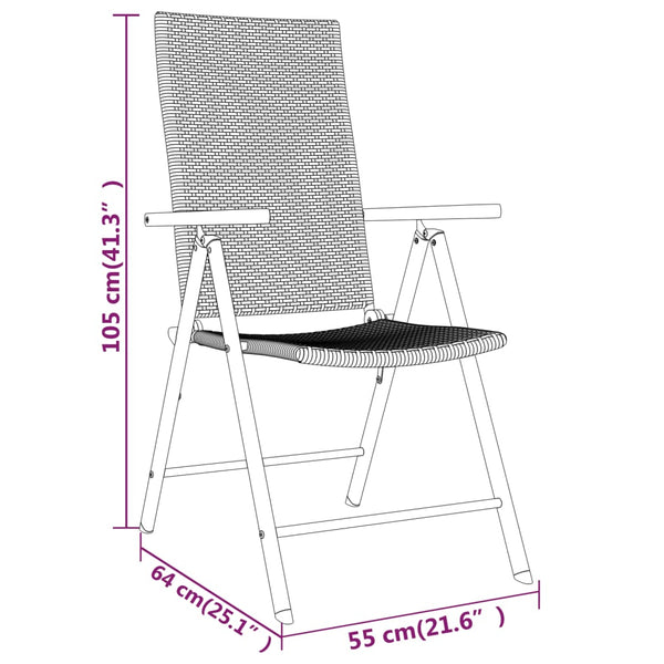vidaXL 7-Piece Outdoor Dining Set Black