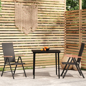 vidaXL 3-Piece Outdoor Dining Set Black