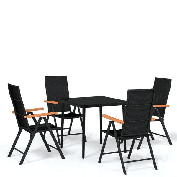 vidaXL 5-piece Outdoor Dining Set Black