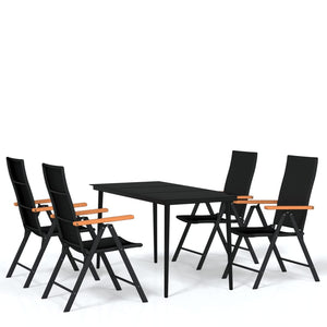 vidaXL 5-piece Outdoor Dining Set Black