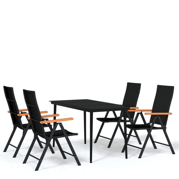 vidaXL 5-piece Outdoor Dining Set Black