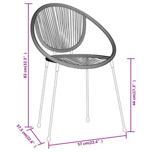 vidaXL 3-Piece Outdoor Dining Set Black