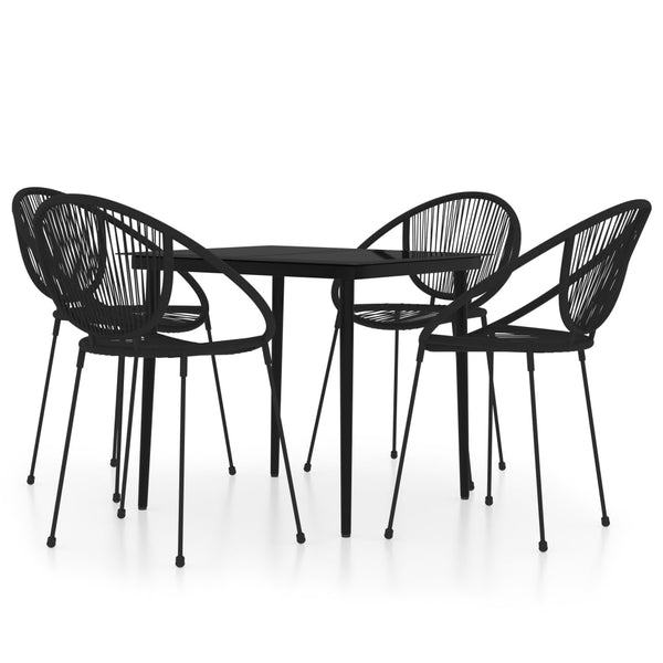 vidaXL 5-piece Outdoor Dining Set Black