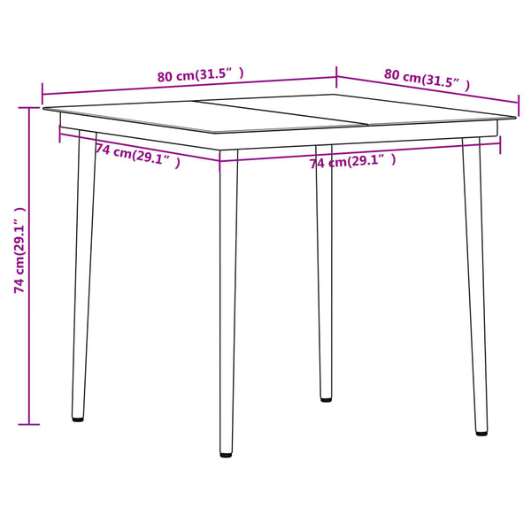 vidaXL 5-piece Outdoor Dining Set Black