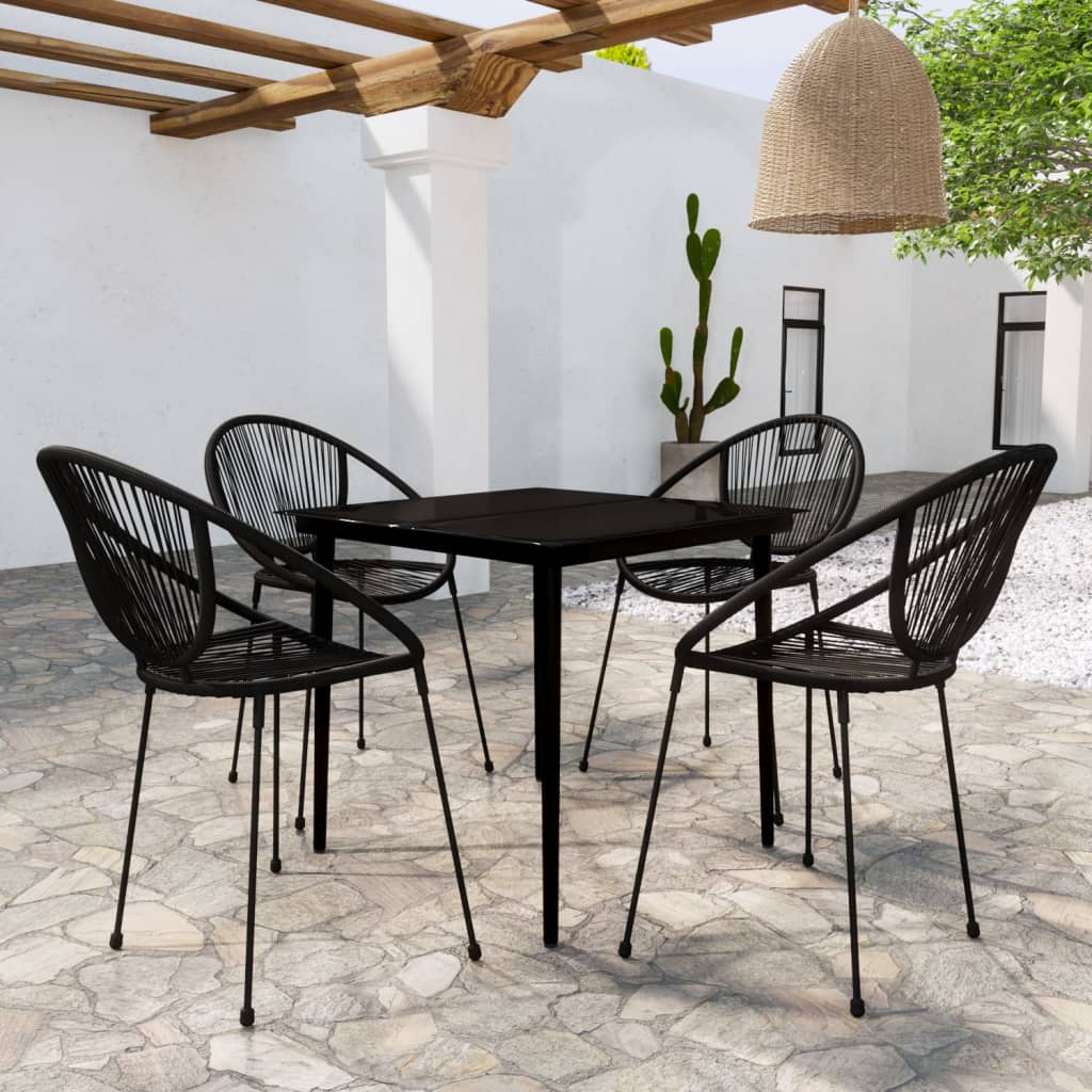 vidaXL 5-piece Outdoor Dining Set Black