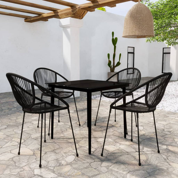 vidaXL 5-piece Outdoor Dining Set Black