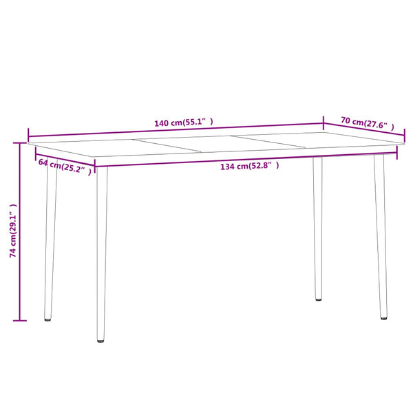 vidaXL 7-Piece Outdoor Dining Set Black