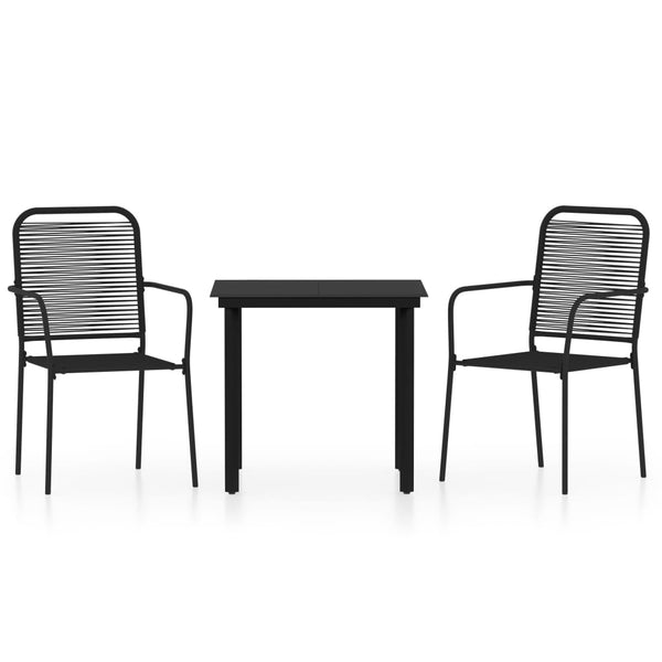 vidaXL 3-Piece Outdoor Dining Set Black