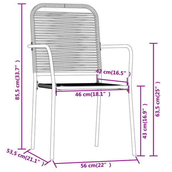 vidaXL 3-Piece Outdoor Dining Set Black