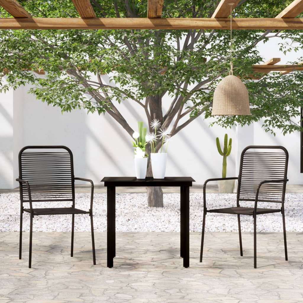 vidaXL 3-Piece Outdoor Dining Set Black