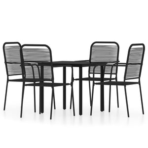 vidaXL 5-piece Outdoor Dining Set Black