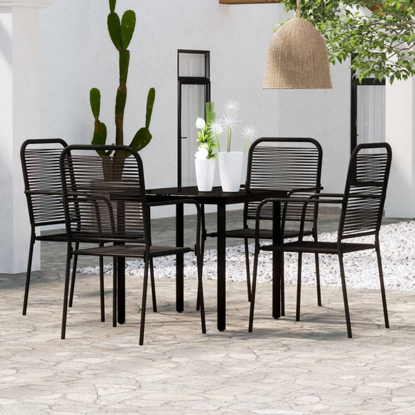 vidaXL 5-piece Outdoor Dining Set Black