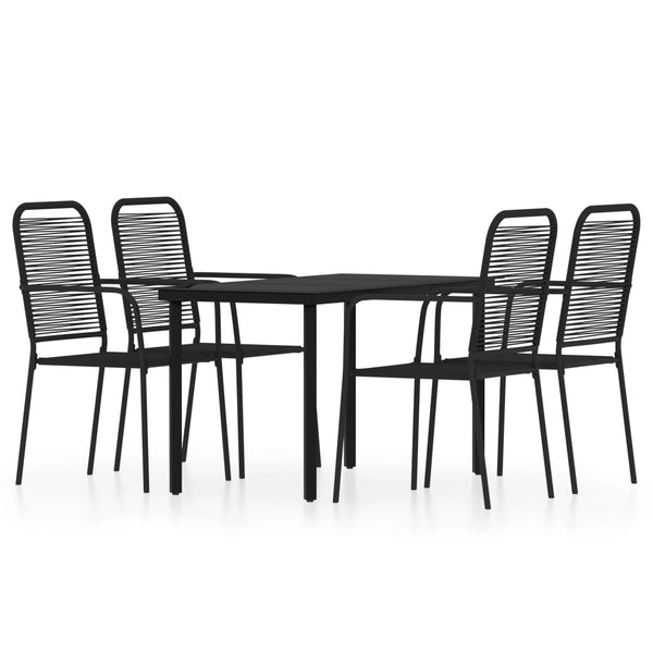 vidaXL 5-piece Outdoor Dining Set Black