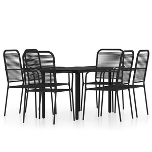 vidaXL 7-Piece Outdoor Dining Set Black