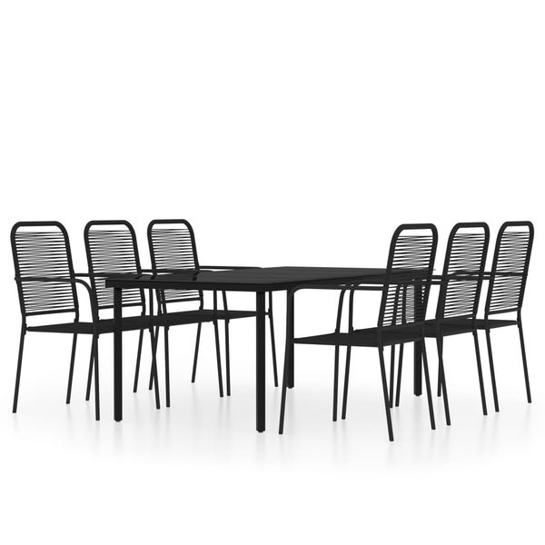 vidaXL 7-Piece Outdoor Dining Set Black
