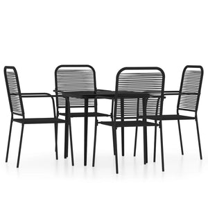 vidaXL 5-piece Outdoor Dining Set Black
