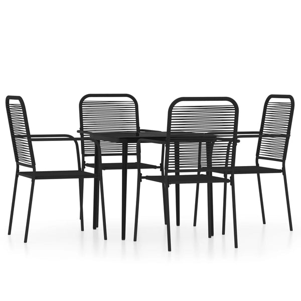 vidaXL 5-piece Outdoor Dining Set Black