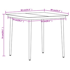 vidaXL 5-piece Outdoor Dining Set Black