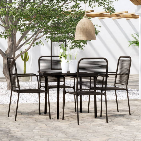 vidaXL 5-piece Outdoor Dining Set Black