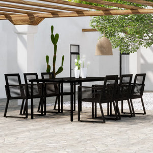 7-tlg. Garten-Essgruppe Schwarz