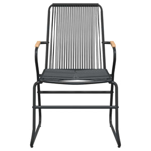 3-tlg. Garten-Essgruppe Schwarz PVC Rattan